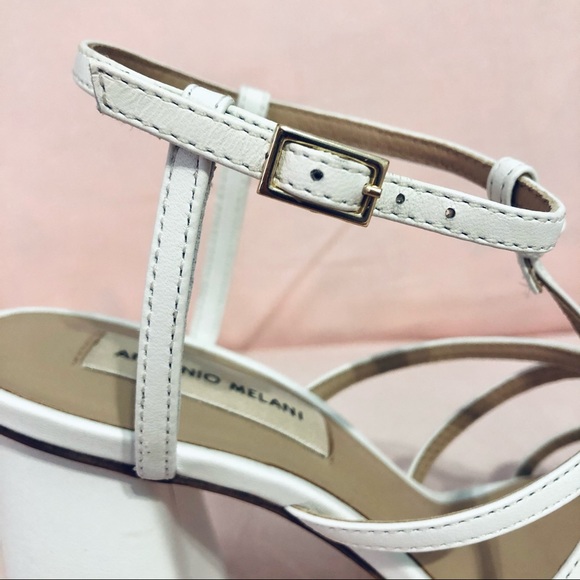 ANTONIO MELANI 3” white heeled sandals - Picture 4 of 6